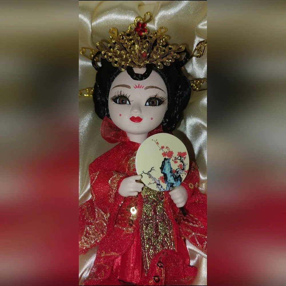 Peking Opera Character Porcelain Silk Doll Chinese Collectible, 7